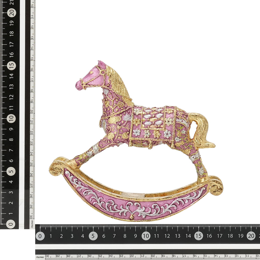 レジンオブジェ ロッキングホース ダークピンク