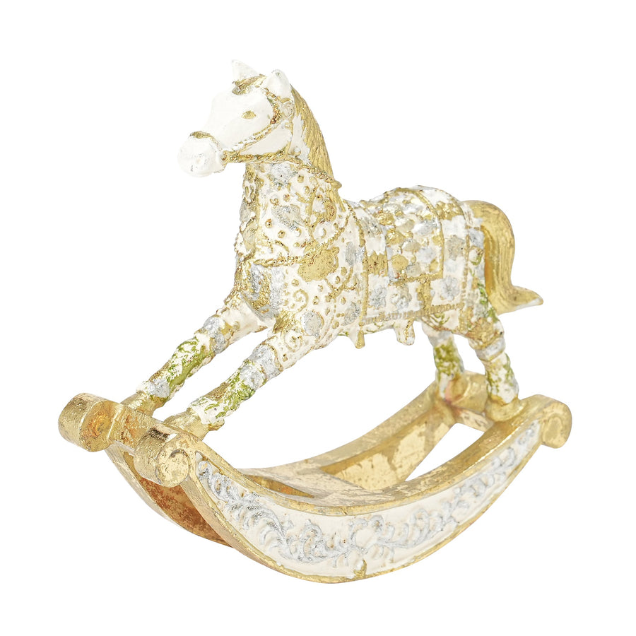 レジンオブジェ ロッキングホース ゴールド