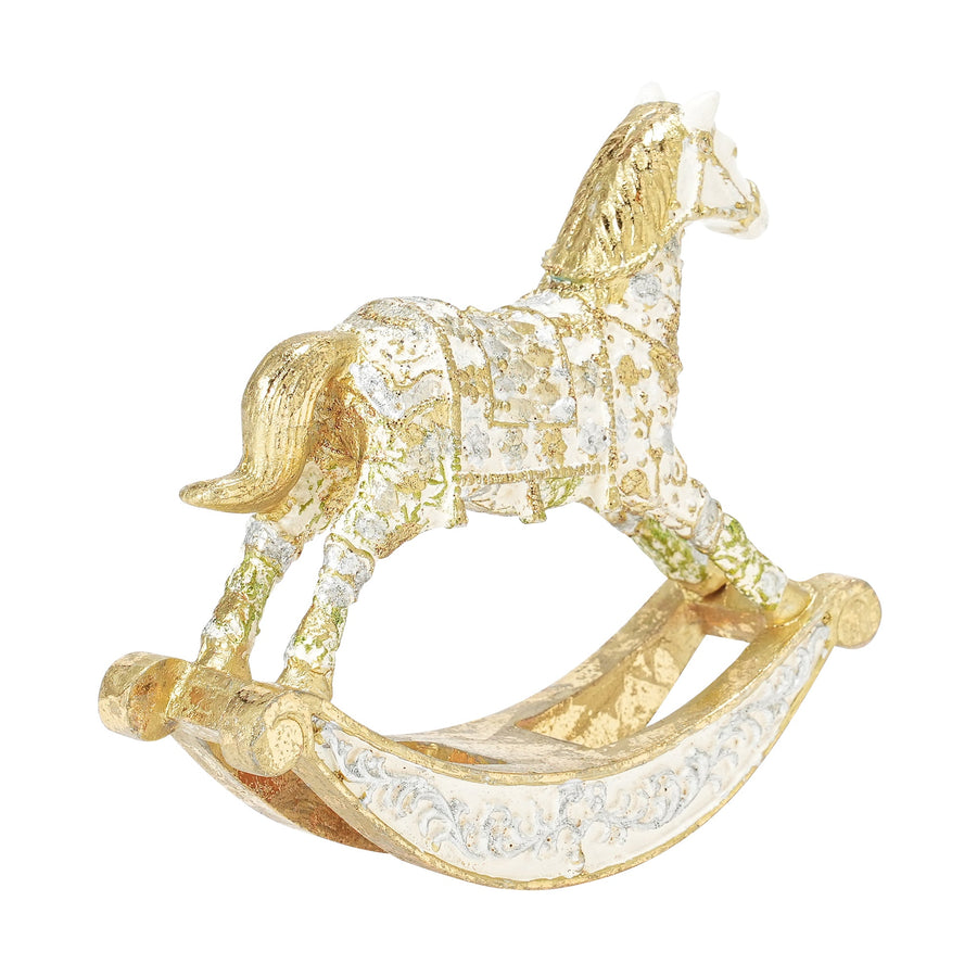 レジンオブジェ ロッキングホース ゴールド