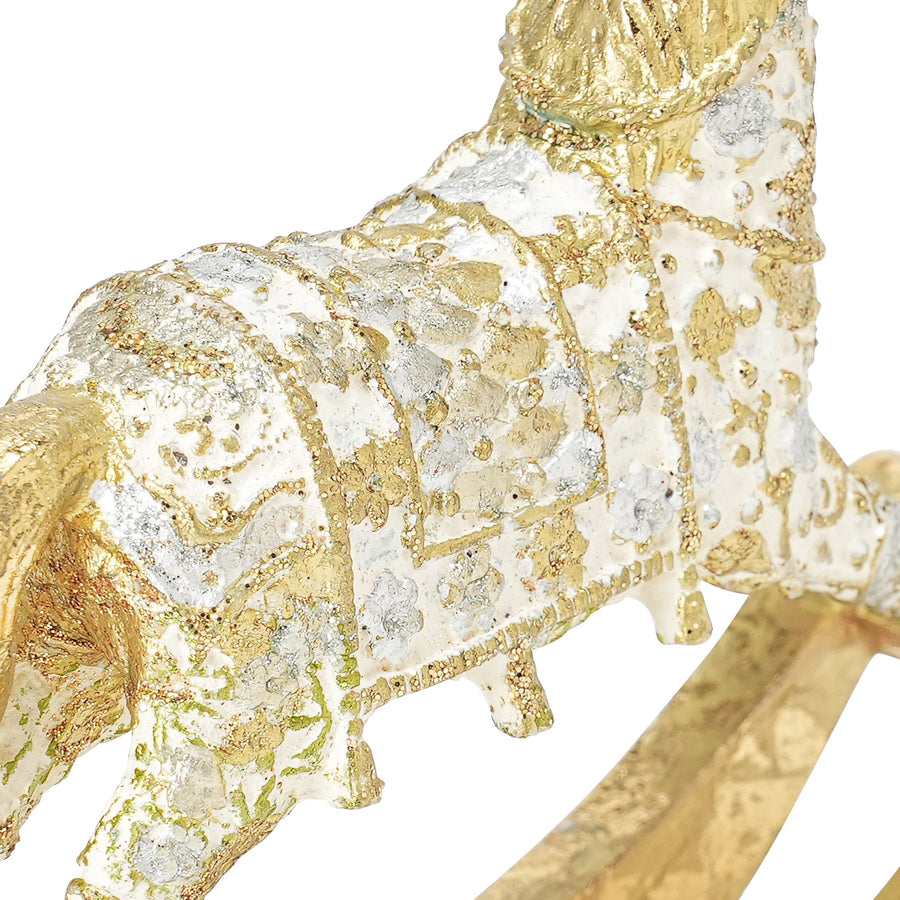 レジンオブジェ ロッキングホース ゴールド