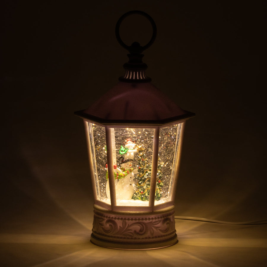 スノードーム スクエアランタン スノーマン L