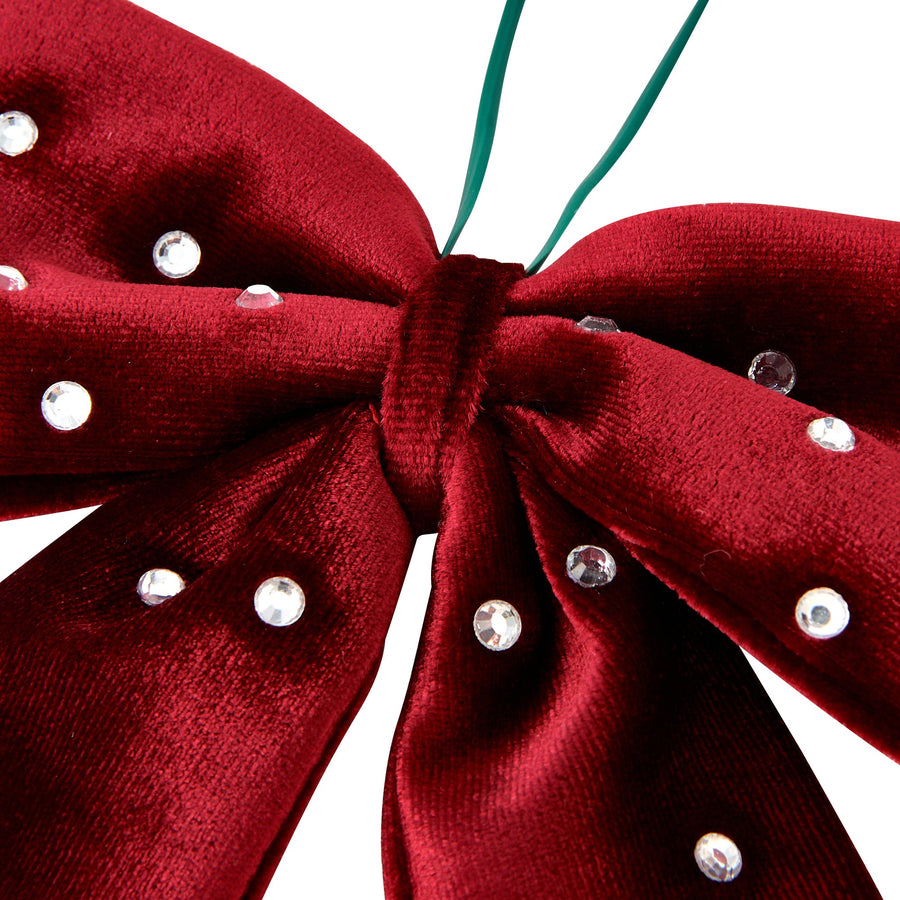 リボンオーナメントセット 6個入り レッド