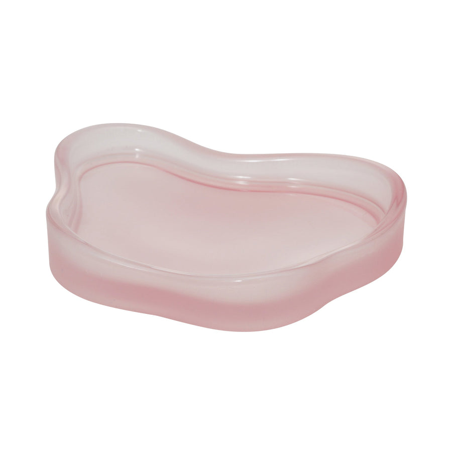 ガラスウェーブ アクセサリートレイ ピンク