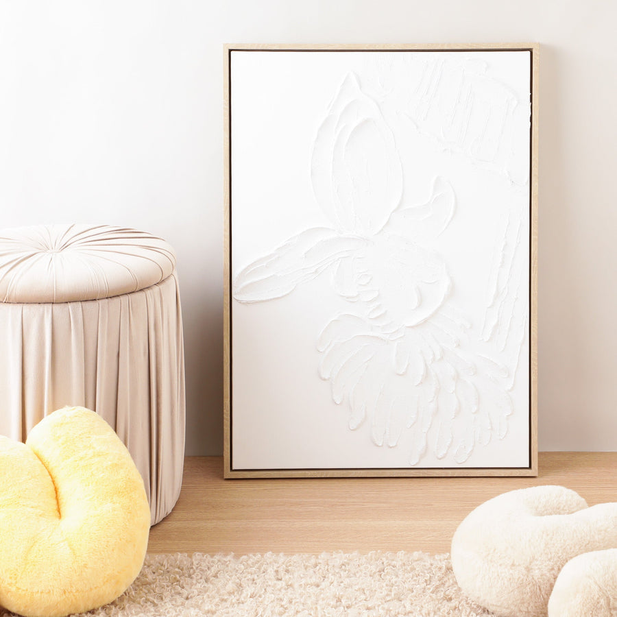 ホワイト ボタニカル アートボード B