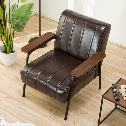 Synthetic leather 1-seater sofa that is resistant to scratches and stains (N-Shield Stain 2KD DBR)