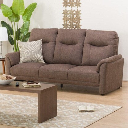 3-seater fabric-upholstered sofa (Naruta Fabric KD BR)