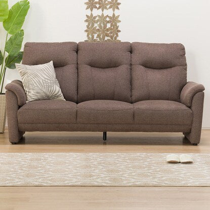 3-seater fabric-upholstered sofa (Naruta Fabric KD BR)