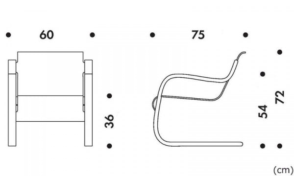ARM CHAIR 42 パイミオ ブラックラッカー