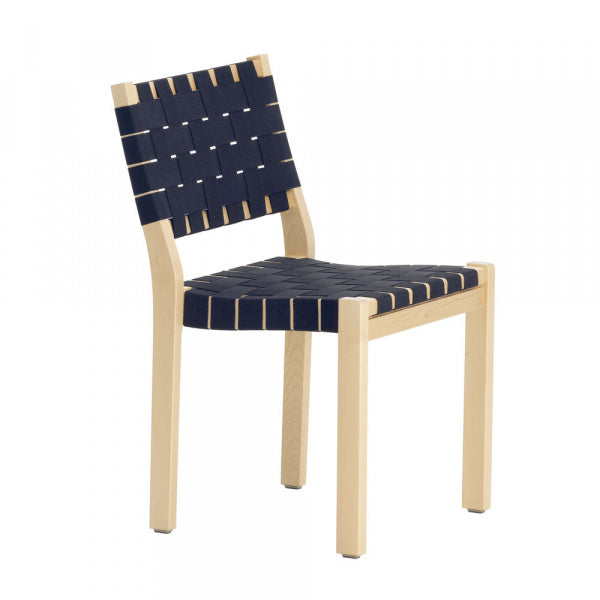 CHAIR 611 Natural Lacquer x Black/Blue Webbing Tape