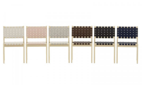 CHAIR 611 Natural Lacquer x Black/Blue Webbing Tape