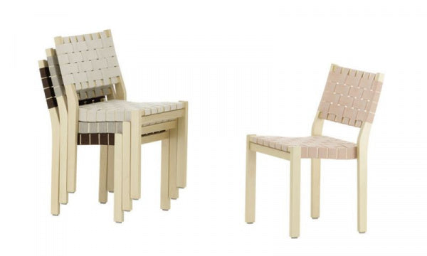 CHAIR 611 Natural Lacquer x Black/Blue Webbing Tape