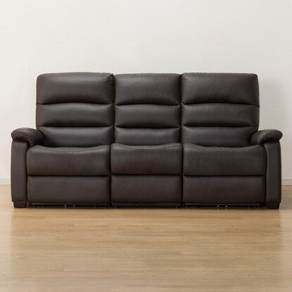 3-seater reclining sofa with electric table (N Beliva 2 leather DBR) 