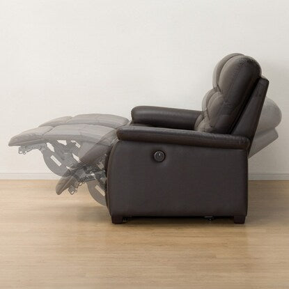 3-seater reclining sofa with electric table (N Beliva 2 leather DBR) 