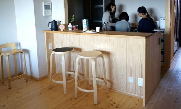 HIGH STOOL 64 ブラックリノリウム H65cm