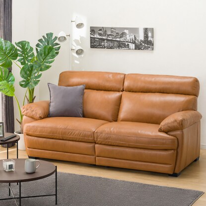 3-seater genuine leather sofa (Z278KD BR)