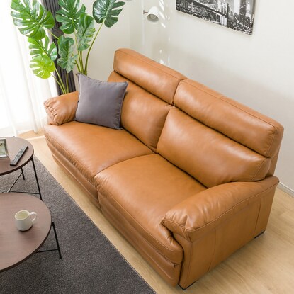 3-seater genuine leather sofa (Z278KD BR)