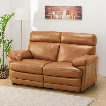 2-seater genuine leather sofa (Z278KD BR)