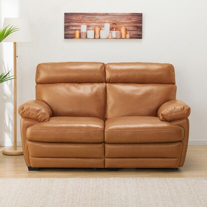 2-seater genuine leather sofa (Z278KD BR)