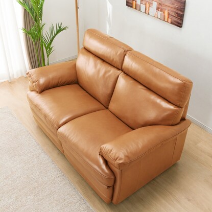 2-seater genuine leather sofa (Z278KD BR)