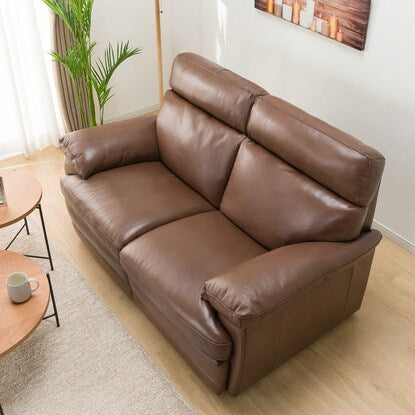 2-seater genuine leather sofa (Z278KD DBR)