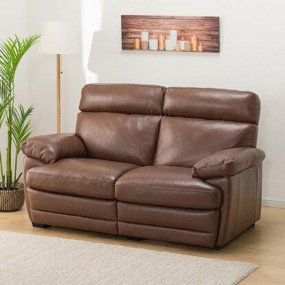 2-seater genuine leather sofa (Z278KD DBR)