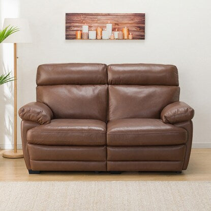 2-seater genuine leather sofa (Z278KD DBR)