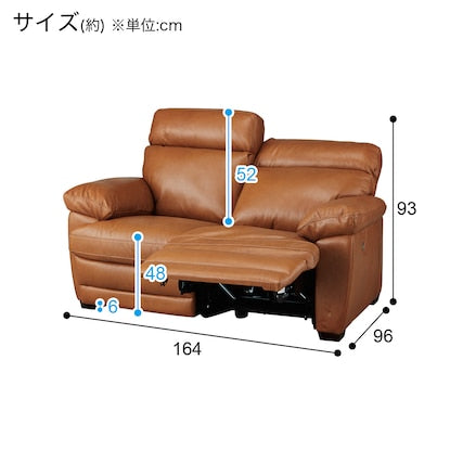 2人掛け電動本革リクライニングソファ（NZ278 左 BR）