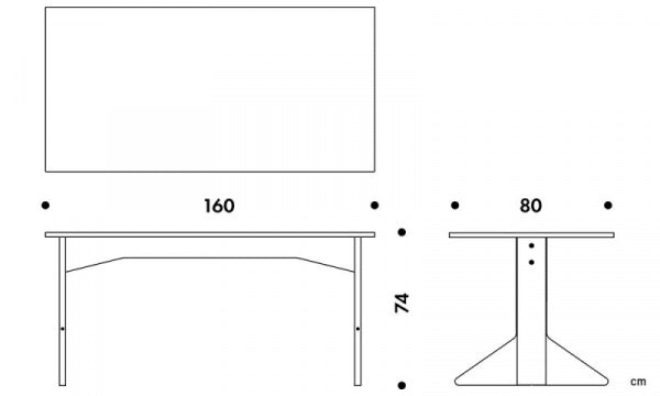 KAARI Table REB012 W160 Black Linoleum