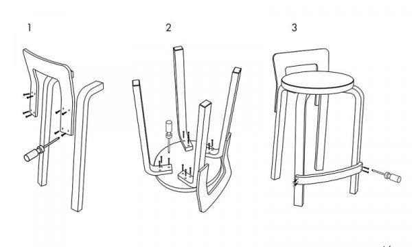 HIGH CHAIR K65 ブラックリノリウム