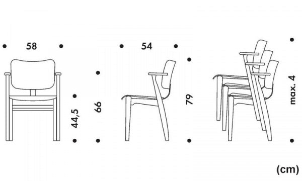 DOMUS CHAIR バーチ材 ブラックステイン フルパディング