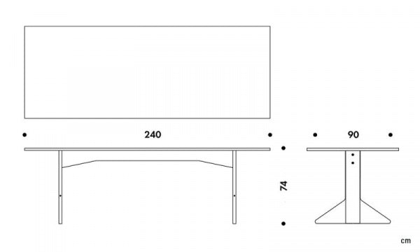 KAARI Table REB002 W240 Black Linoleum