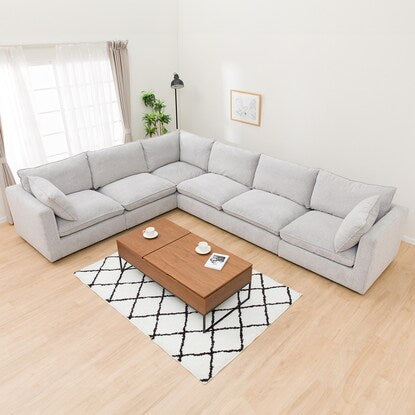 Large upholstered corner sofa set of 5 (LB06 GY)