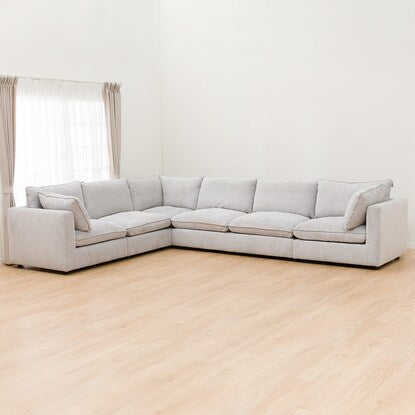 Large upholstered corner sofa set of 5 (LB06 GY)