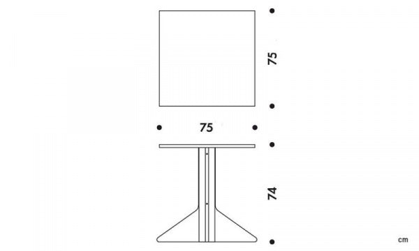 KAARI Table REB011 W75 Black Linoleum
