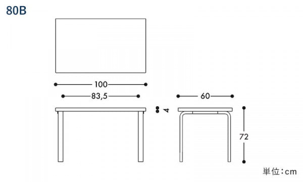 TABLE 80B W100 Birch