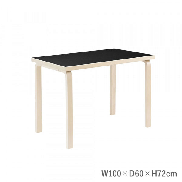TABLE 80B W100 Black Linoleum
