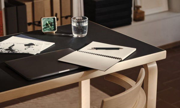 TABLE 80B W100 Black Linoleum