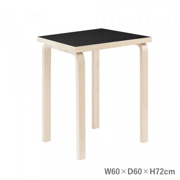 TABLE 80C W60 Black Linoleum