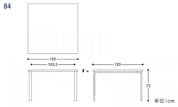 TABLE 84 W120 Birch