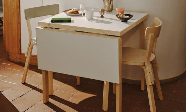 DL81C Drop-Leaf Table, White Laminate