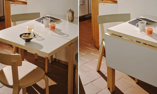 DL81C Drop-Leaf Table, White Laminate