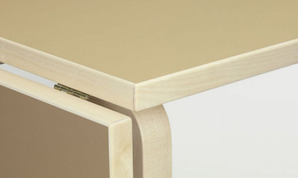 DL81C Drop-leaf Table, Clay and Walnut Linoleum