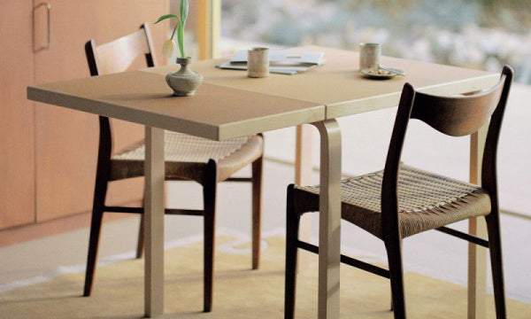 DL81C Drop-leaf Table, Clay and Walnut Linoleum