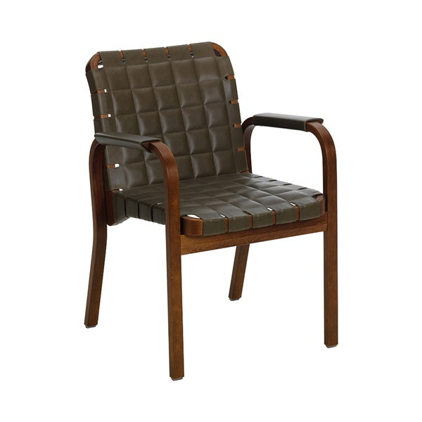 ARM CHAIR 45 ウォルナットステイン×レザー Envy オリーブ