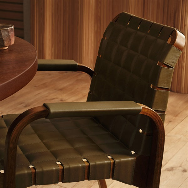 ARM CHAIR 45 ウォルナットステイン×レザー Envy オリーブ