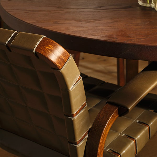 ARM CHAIR 45 ウォルナットステイン×レザー Envy オリーブ
