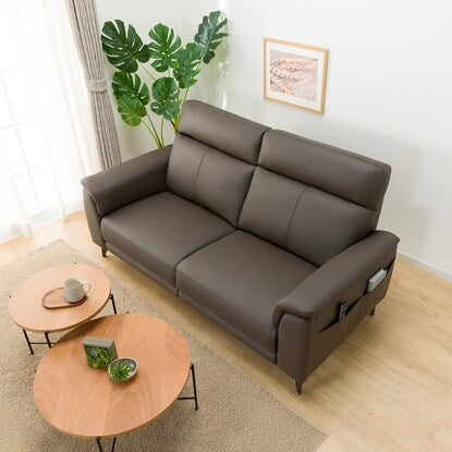 3-seater sofa (LB07 leather DBR)