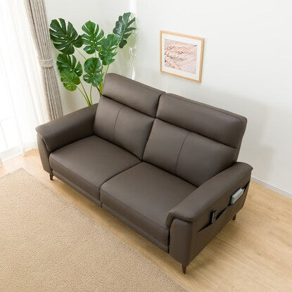 3-seater sofa (LB07 leather DBR)