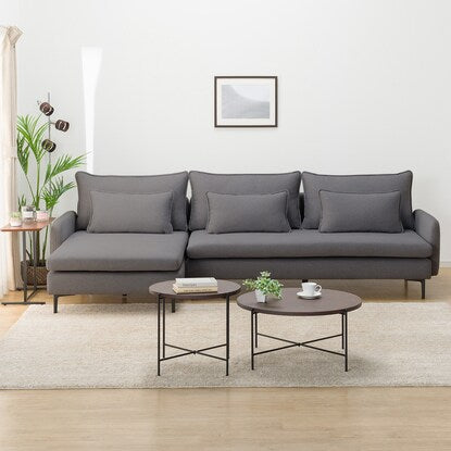 Scratch and stain resistant fabric upholstered couch with armrests (MS01 N-Shield AQ-MGY)