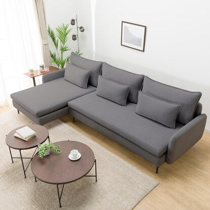 Scratch and stain resistant fabric upholstered couch with armrests (MS01 N-Shield AQ-MGY)